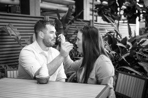 Engagement session with dogs in Winter Park and wine room by top Orlando photographer
