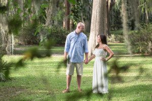 Lake park engagement session in Winter Park by top Orlando wedding photographer and videographer