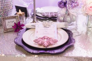 Heaven Event Center wedding photography for purple sparkle Winter theme by top Orlando LGBT Same Sex photographer