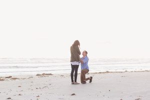 Surprise lesbian proposal at new smyrna beach by top Orlando LGBT same-sex wedding photographer