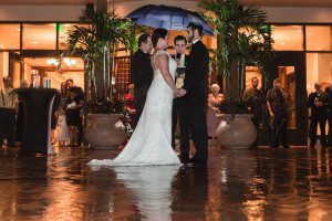 Top Orlando wedding photographer captures rainy day wedding at Tavares Pavilion on the Lake