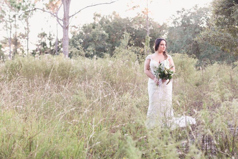Woody rustic outdoor Bridal portraits for bride to be by top Orlando wedding photographer