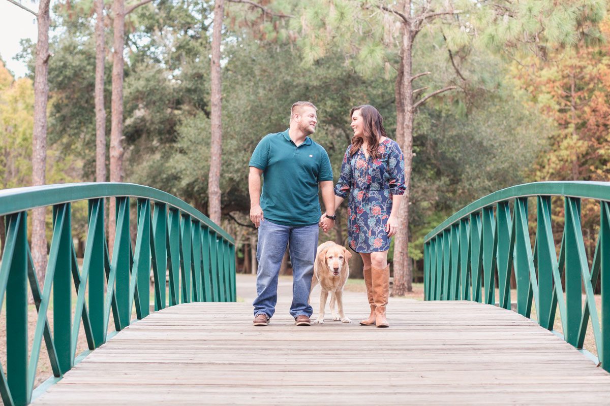 Engagement Photography with a dog Session at a park in downtown Orlando by top Orando wedding photographer