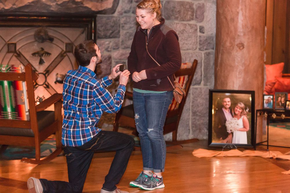 Surprise proposal and engagement captured by top Orlando wedding photographer at Disney's Fort Wilderness Resort