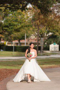 Top Orlando wedding photographer captures intimate elopement wedding ceremony at Lake Eola in downtown Orlando