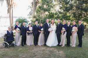 Top Orlando wedding photographer captures beachy outdoor wedding on the lake at Paradise Cove