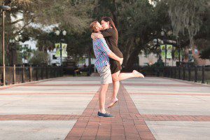 Orlando wedding photographer captures engagement session at Lake Eola in downtown Orlando