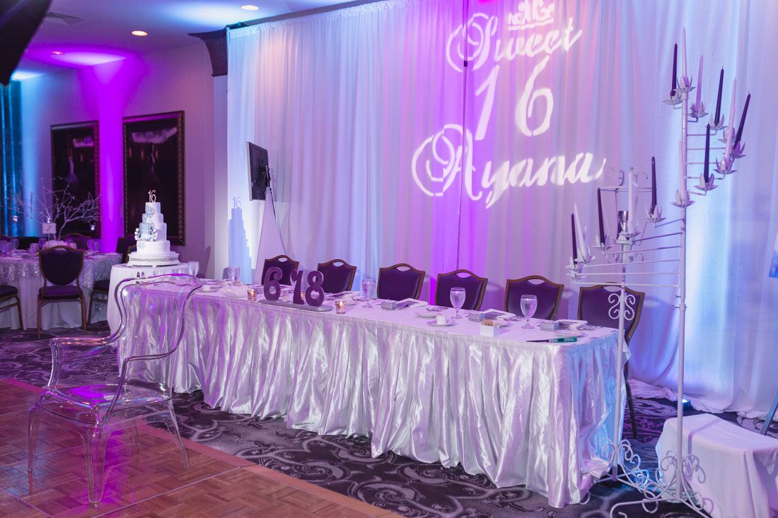 Winter themed sweet sixteen at the Castle Hotel captured by Orlando wedding photographer