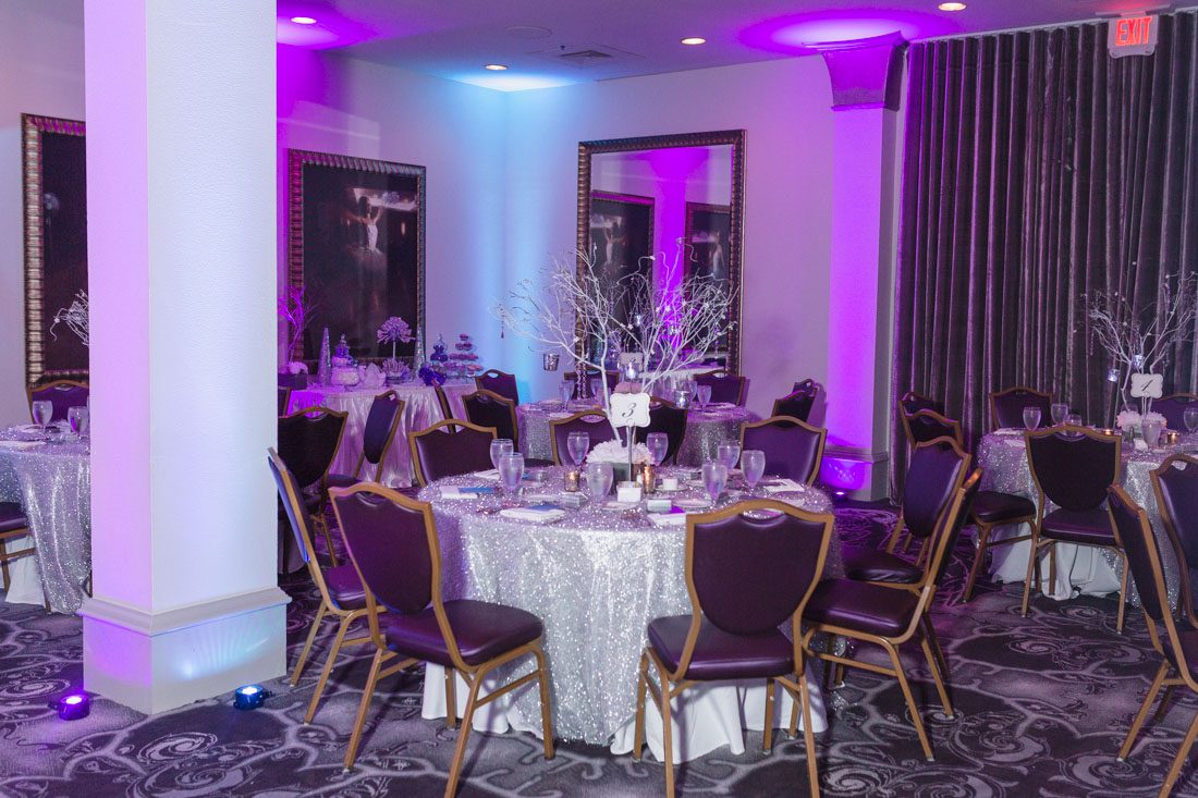 Winter themed sweet sixteen at the Castle Hotel captured by Orlando wedding photographer