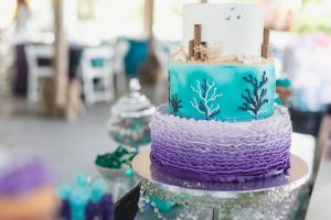 Under the sea Mermaid themed baby shower photography at Paradise Cove by top Orlando event and family photographer