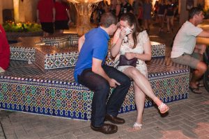 Engagement photography session at Disney Epcot park by top Orlando proposal and wedding photographer