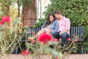 Top Orlando engagement and proposal photographer captures proposal at rose garden in Winter Park