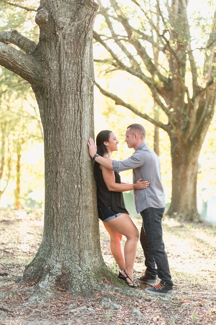 Orlando engagement photographer captures warm Fall session at a park in downtown Orlando