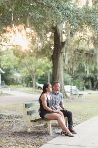 Orlando engagement photographer captures warm Fall session at a park in downtown Orlando