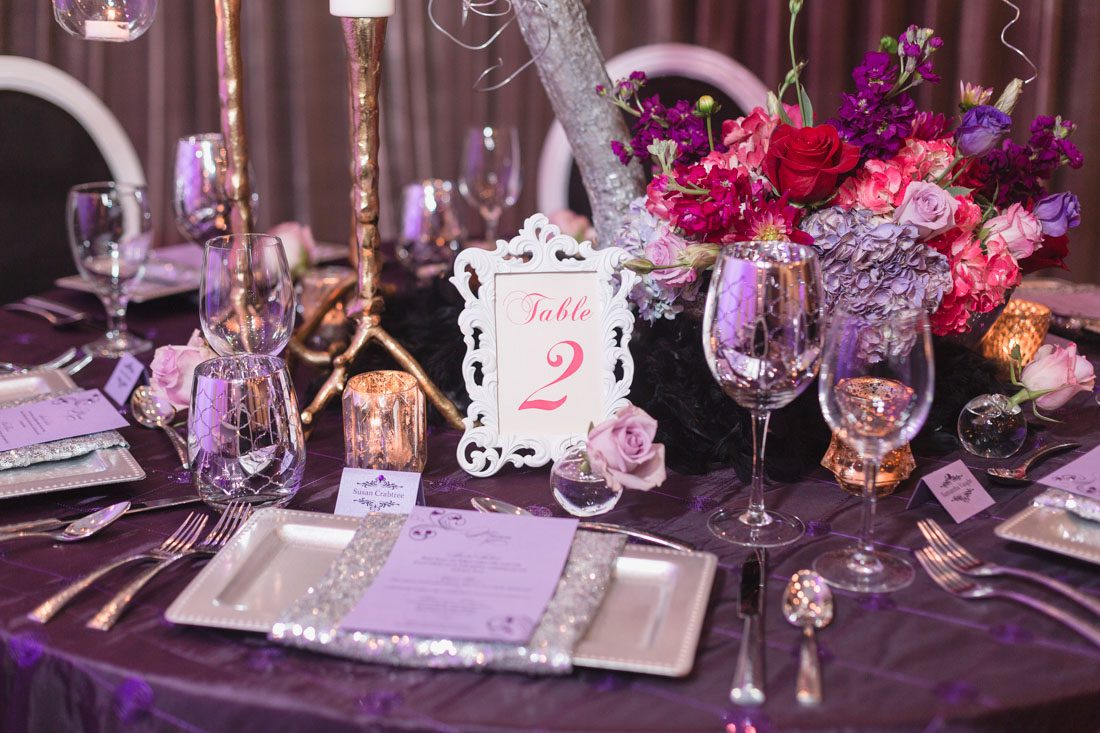 Dark purple, pink and blush themed ballerina wedding at the Castle Hotel captured by top Orlando wedding photographer