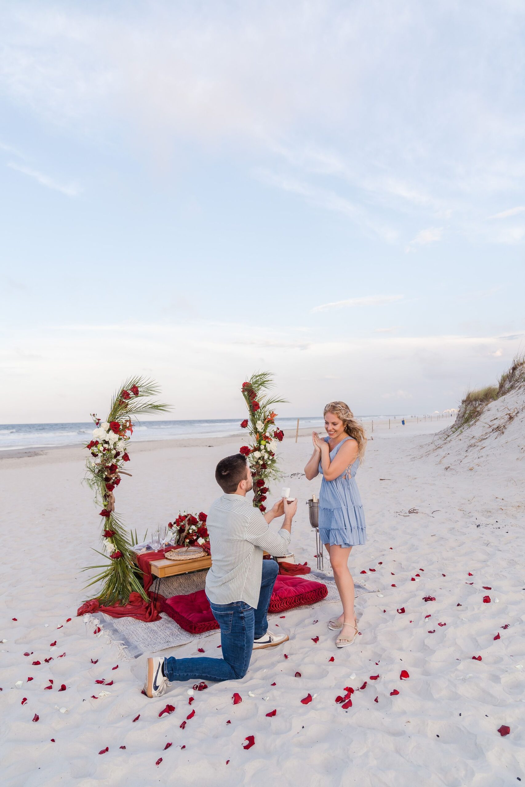 Orlando surprise proposal engagement on the beach by best Orlando photographer