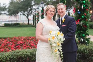 Disney wedding photography at Sea Breeze Point Boardwalk and Epcot park by top Orlando wedding photographer