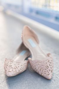 Close up of the bride's wedding shoes for her wedding at Disney by Orlando wedding photographer