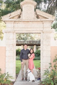 Engagement photography session featuring the couples cat and dog captured by Orlando wedding photographer