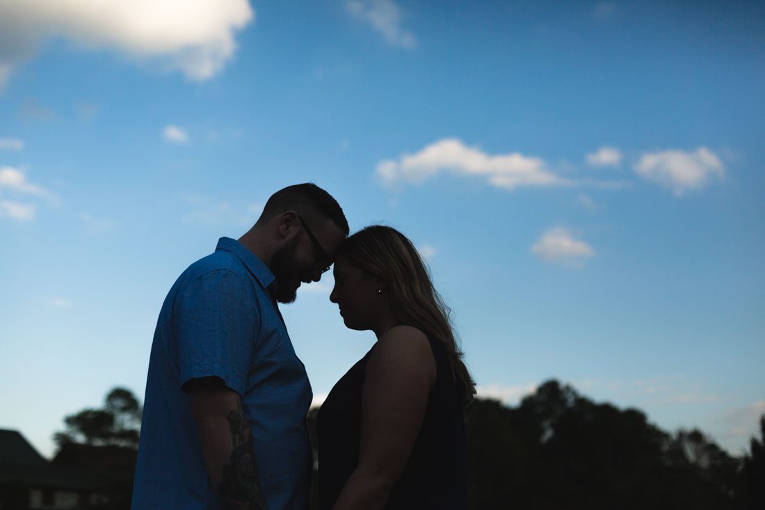 Scenic engagement photo taken at Wilderness Lodge at Disney by Orlando wedding photographer