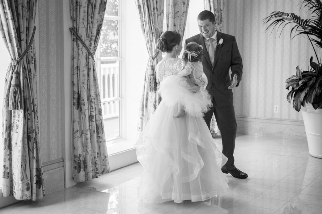Disney groom sees his daughters for the first time on his wedding day by Orlando photographer