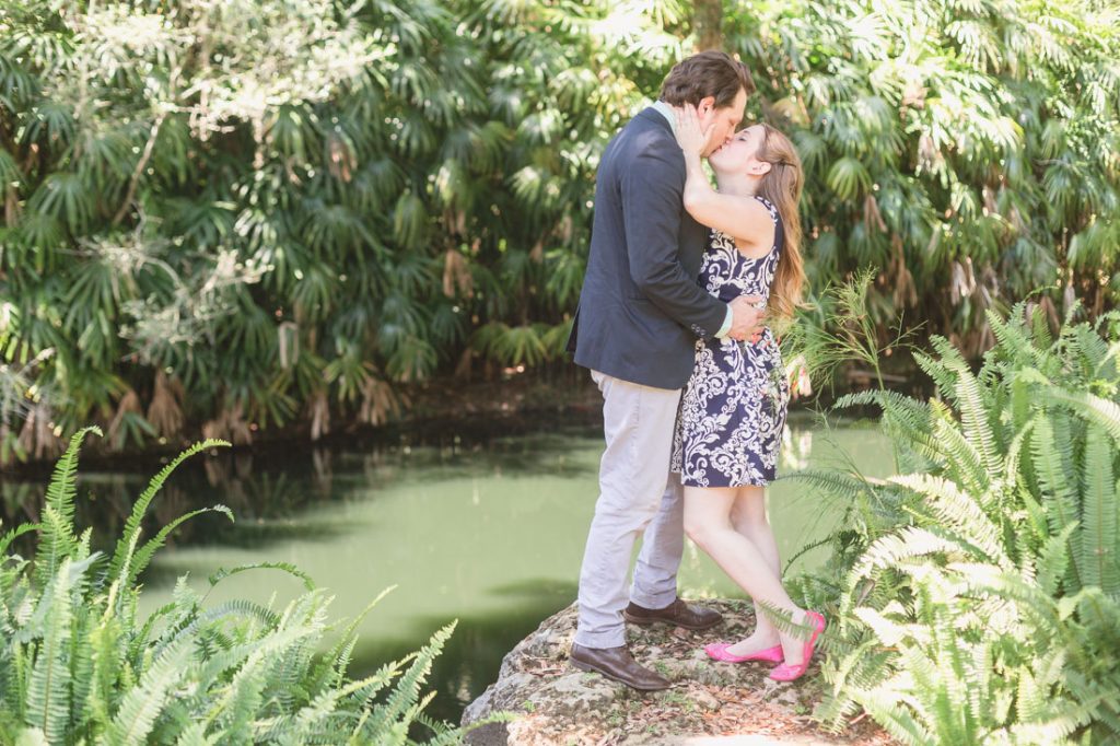 Rustic romantic engagement session at Bok Tower following a surprise proposal captured by top Orlando wedding photographer