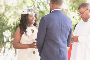 Couple exchange vows at Kraft Azalea gardens elopment captured by Orlando wedding photographer