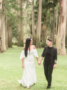 Orlando wedding photographer captures romantic lesbian wedding at Kraft Azalea gardens
