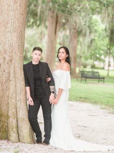 Beautiful lesbian couple gets married at Kraft Azalea gardens in Winter Park Florida
