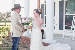 Bride is surprised by a gift from her dad on her wedding day in Sumterville Florida