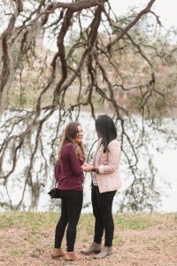 Lesbian surprise proposal in downtown Orlando captured by a hidden photographer