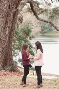 Orlando photographer captures surprise lgbt marriage proposal in the park by the lake in downtown Orlando
