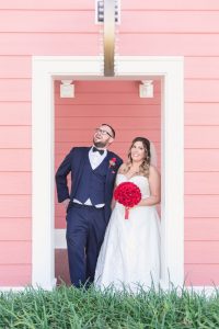Orlando wedding photographer captures fun and romantic photos of the bride and groom during their Disney wedding day at the Boardwalk Inn Resort
