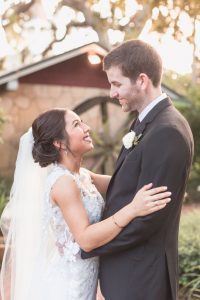 Romantic portrait of the bride and groom at the Estate on the Halifax in Port Orange captured by Orlando photographer