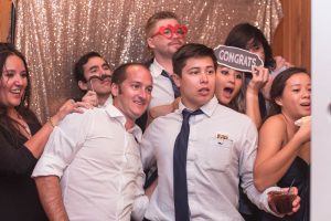 Fun candid photo in the photo booth during an Orlando wedding reception