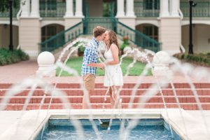 Engagement photography session in Orlando at Disney resort Port Orleans Riverside captured by top Orlando proposal photographer