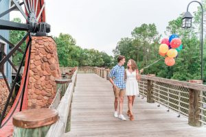 Up movie themed engagement photography session at Port Orleans in Orlando
