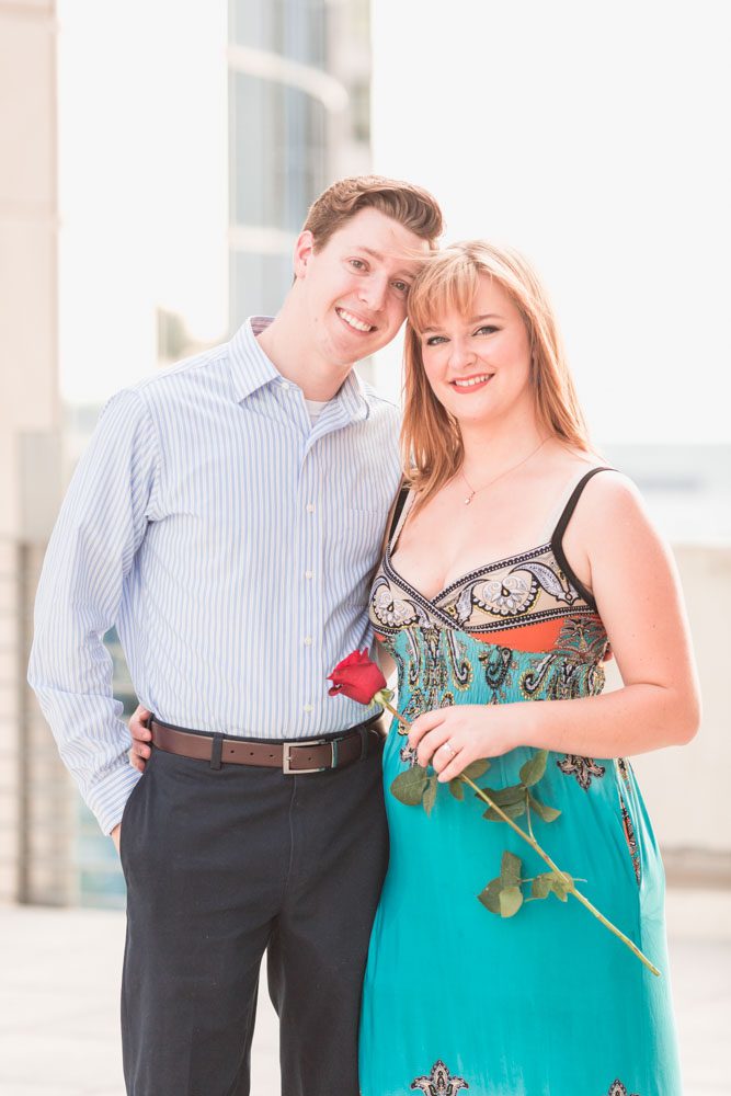 Orlando surprise proposal on a rooftop at The Balcony venue captured by top engagement photographer