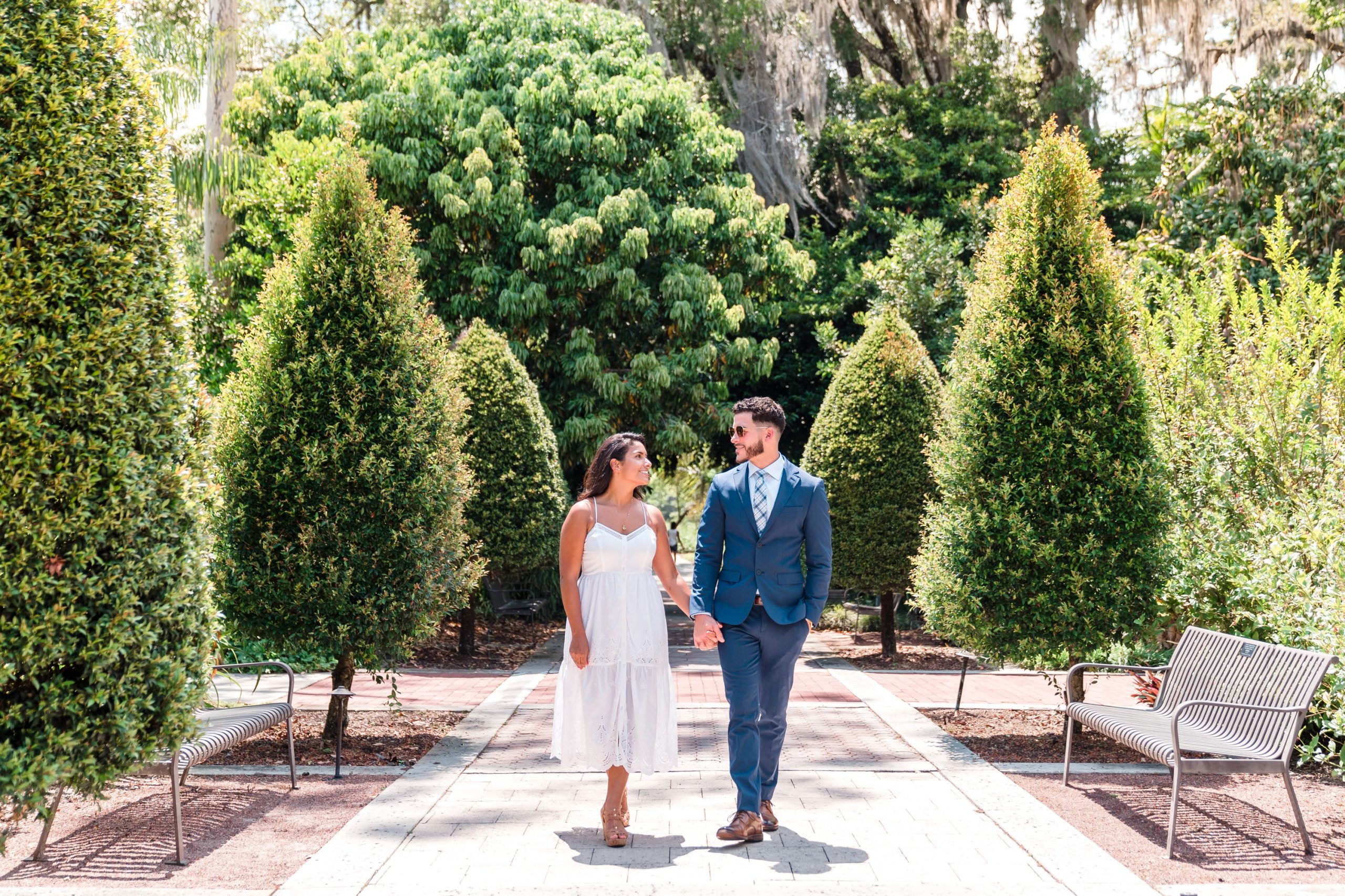 Engagement photo shoot at Leu Gardens in Orlando