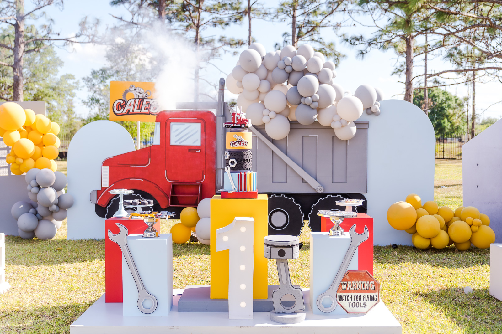 Truck stop themed birthday party for celebrity event in Orlando Florida