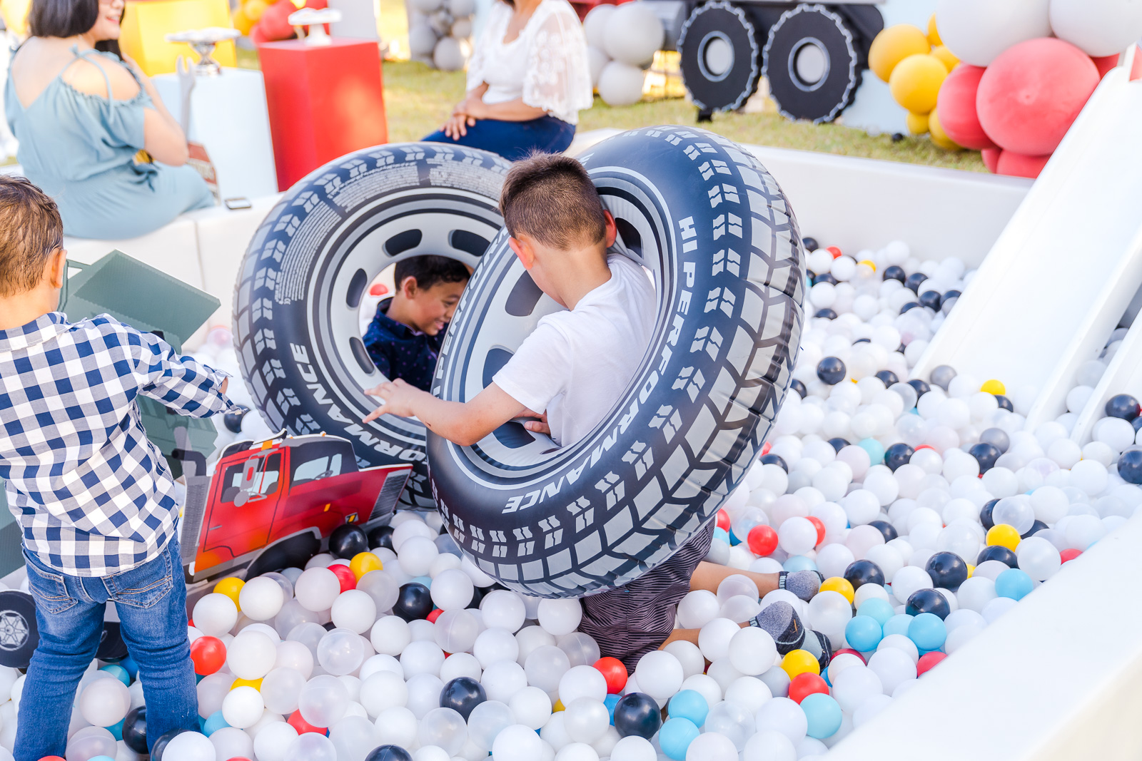 Orlando event photographer captures luxury truck themed birthday party with custom ball pit