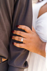 Close up of ring shot during an engagement session in Celebration Florida by Orlando Wedding Photographer