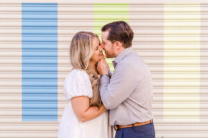 Colorful background in Lake Nona for fun Orlando engagement session location