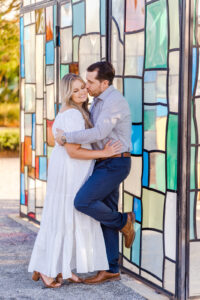 Top Orlando engagement photography location with colorful background