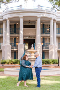 Orlando engagement photographer captures session at Port Orleans Riverside with plus size bride
