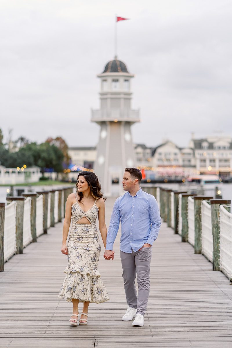 Disney engagement photography at the Boardwalk Inn captured by top Orlando photographer