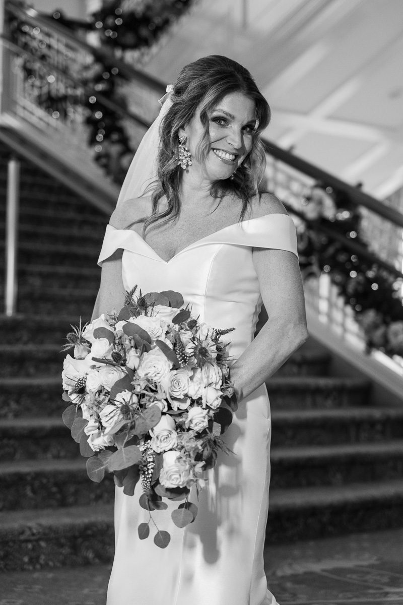 Bridal portrait at the Grand Floridian Resort in Orlando captured by top Disney wedding photographer during Christmas