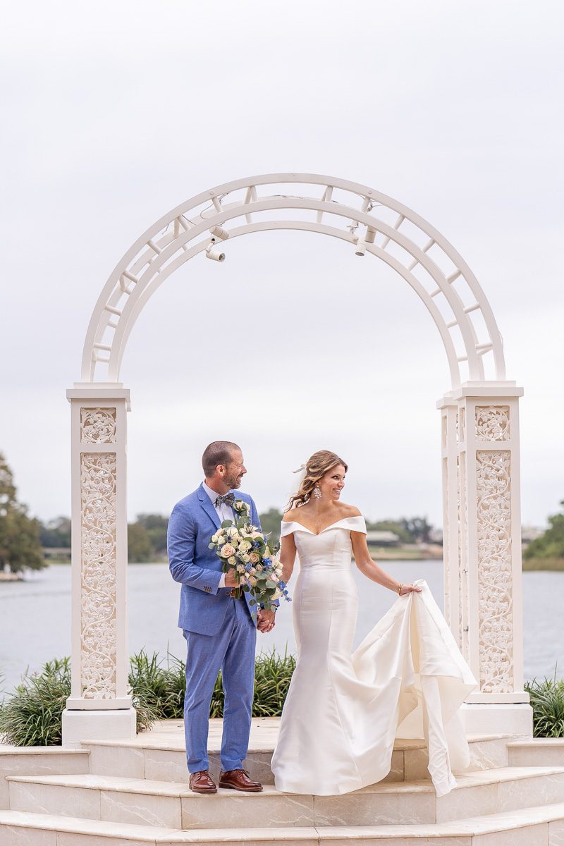 Disney wedding photographer captures portraits at Picture Point at Disney's Wedding Pavilion in Orlando