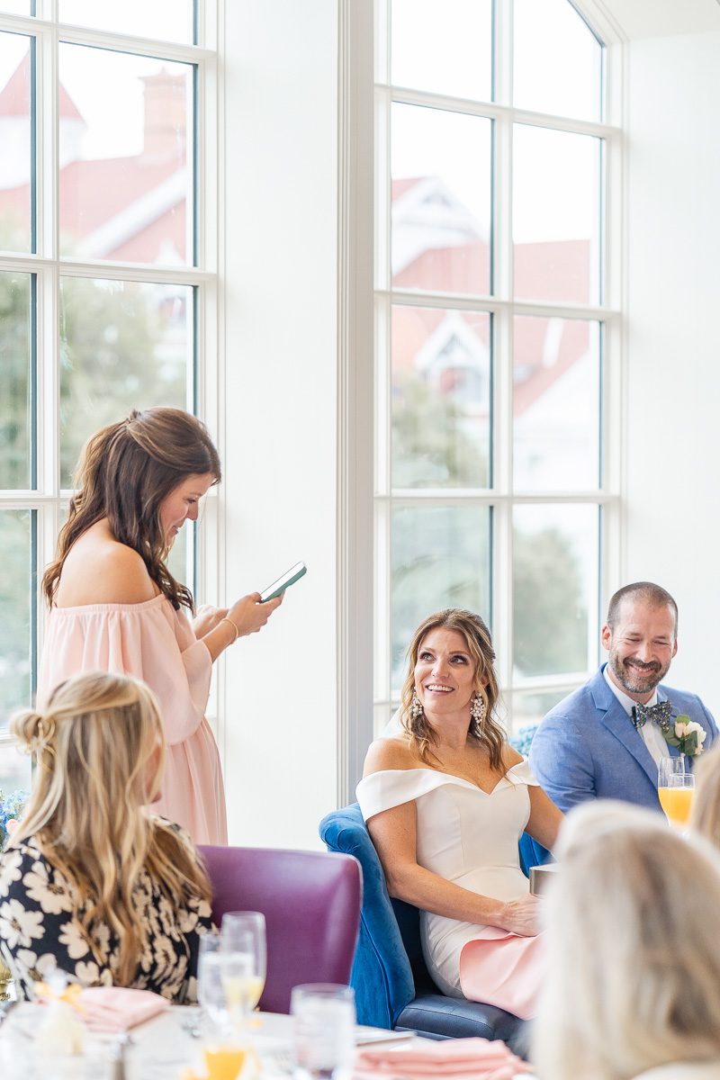 Toast at Wedding reception at Citricos in Grand Floridian captured by top Orlando wedding photographer