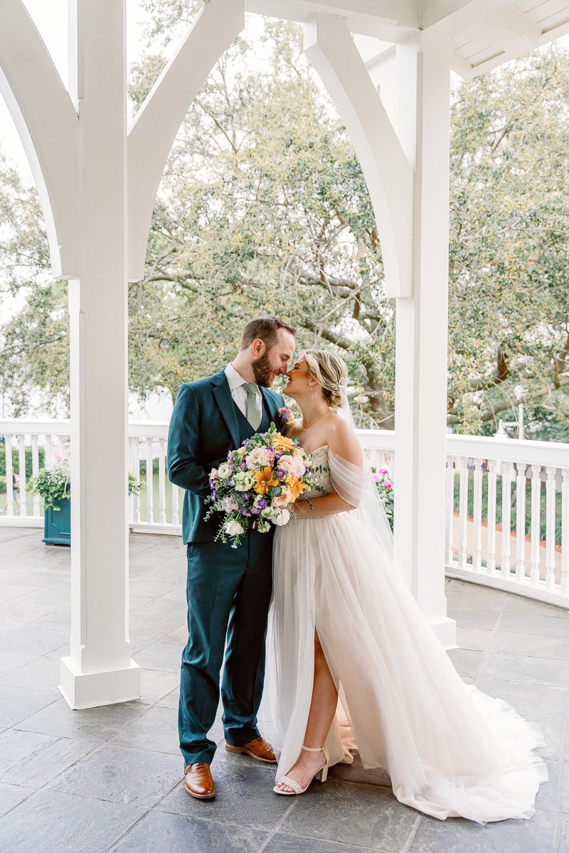 Romantic vibrant wedding at Disney Boardwalk Inn captured by top Disney photographer in Orlando